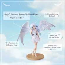 1件 Angel! 橘色調動漫人物模型，動態翅膀設計天使少女 2D 美女模型，高精度校服桌面裝飾，收藏級動漫周邊 - 彩色 - 查看 3