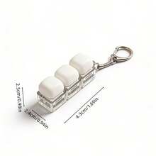 Smooth White Button, A Fun Keychain Accessory For Relax And Venting - Multicolor - View 2