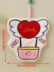 3 pièces/1 pièce Serviette de main super absorbante avec motif de cœur de dessin animé mignon, serviette décorative à suspendre pour la cuisine et la salle de bain, débarbouillette personnalisée - Multicolore - Voir 3