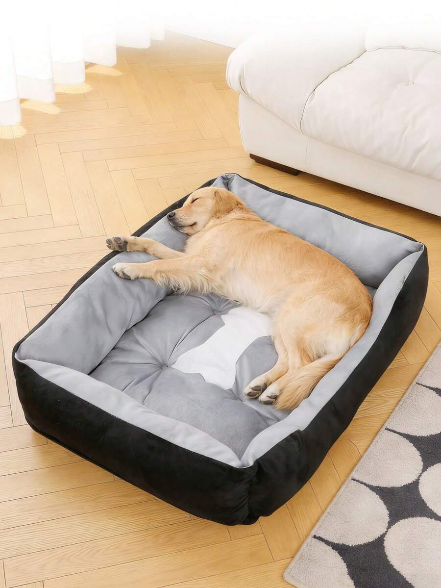 Thicker And Larger Cat And Dog Beds, Soft Pet Sofas, Orthopedic Models Especially For Large Dogs, Available In Various Sizes, Machine Washable And Easy To Clean, Effectively Protect Against Scratches From Cats And Dogs. - Black and Gray - View 1