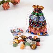 55g/95g/165g/295g/470g Natural Mixed Polished Crystal Stones, Available In Various Materials And Colors, Suitable For Home Use. Decorate Office, Aquarium And Flower Pots. DIY Bracelets And Necklaces. For Crystal Collectors And Gifts. - Cloth Bag - View 4