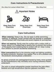 1件复古时尚简约百搭金属镂空圆环与几何方块拼接腰带/链条，夸张个性别致镂空金属圆环拼接腰链，适合日常佩戴、宴会、度假等场合。 - 金色 - 查看 5