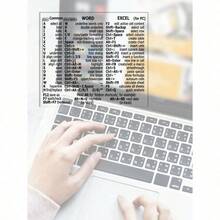 1 pieza/2 piezas Pegatina de atajos de teclado para Windows/WORD para portátil, sin necesidad de cortar, se puede usar como decoración diaria para el portátil - Claro - Ver 2