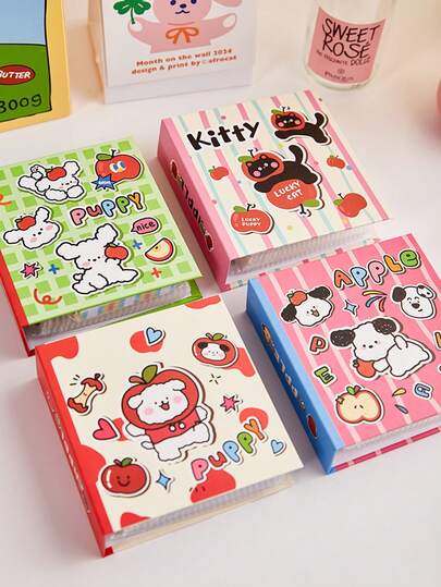 1 cuốn album ảnh 20 trang kẻ ô hình quả táo và các loài động vật hoạt hình, có ngăn đựng thẻ 3 inch để trưng bày và lưu trữ ảnh, thích hợp làm sổ dán sticker, sổ sắp xếp ảnh, sổ tem, album, quà tặng ngày Valentine, đồ dùng học tập, đồ dùng giải trí trường học, đồ dùng cần thiết cho năm học mới, quà tặng cho người thân yêu.