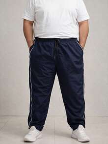 Kit Of 3 Units, Men's Pants, Tactel Plus Size, Special Size, G1 G2 G3, Reinforced Jogger, Elastic Waistband, Quick Drying, Casual Fashion, Sports Gym, With Pockets, Premium Comfort, Workout Clothes, Lightweight Fabric, Men's Kit, Long Shorts, Relaxation Pants, Basic Style. - 黑色/海軍藍/鉛灰色 - 查看 4