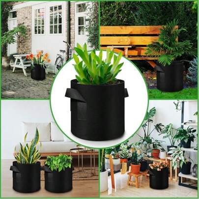 Túi xách nỉ đen, túi trồng cây, túi ươm cây, túi đựng chậu cây, túi đựng hoa.