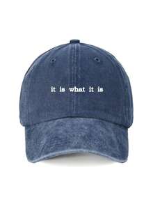 1pc "It Is What It Is" Printed Baseball Cap, Breathable, Fashionable Unisex, Suitable For Travel, Outdoor Sports, Holiday Gift,Summer,Beach - Multicolor - View 4