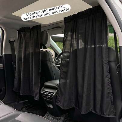 Cortina de coche retráctil minimalista, parasol corredizo para privacidad, aislamiento térmico, parasol de coche creativo con ventosa, cortina de privacidad de coche minimalista negra