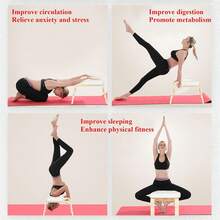 Yoga Inversion Chair Stool With High-Density PU Cushion, Solid Wood Frame Anti-Slip Stable, Multifunctional For Core Training Headstand Shoulderstand Home Gym - White - View 9