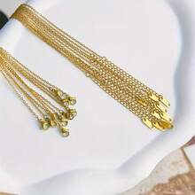 Bộ 10/20/50/100 chiếc dây chuyền mạ vàng 18K chất lượng cao bằng thép không gỉ, có khóa chữ O và móc càng cua, dùng để tự làm vòng cổ. - vòng cổ - Xem 12