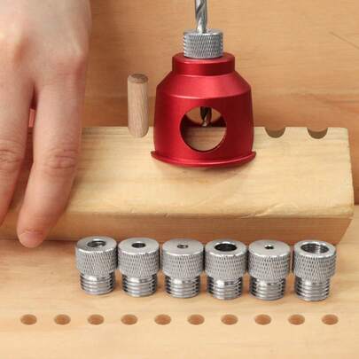 Adjustable Straight Hole Clamp - Precision Woodworking Locator With 8 Size Clamp Heads, Suitable For Wooden Nails, Furniture Assembly And DIY Woodworking