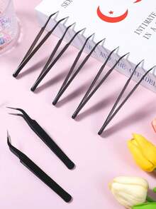 10/5/1 Set Professional Stainless Steel Eyelash Curler, Customized Size, Durable & Reusable, Pointed & Curved Design, Easy To Operate, Ideal For Beginners - Black - View 5