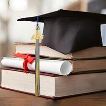 2026 Graduation Cap Tassel – Multiple Colors, Class Of 2026 For High School & College Ceremony, Hat Decoration Accessory - 藍金 - 查看 5