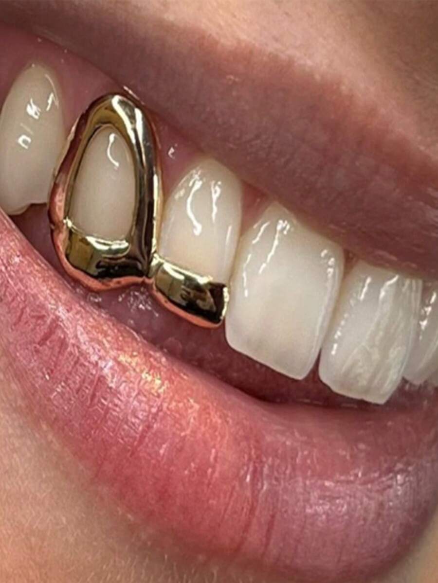 1pc Smooth Hollow Bar Unique Niche Hip-Hop Tooth Decor Accessory, Daily Wear & Festival Gift - Multicolor - View 1
