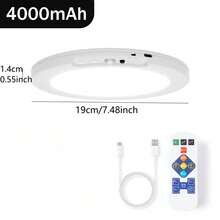 Wireless Motion Sensor Ceiling Light With Remote Control, USB Rechargeable Magnetic Installation LED Night Light Suitable For Bathroom, Garage, Shed, Attic, Basement, Corridor - Rechargeable - View 14
