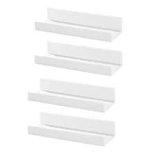 Bộ 1/2/3/4/6 kệ treo tường acrylic màu trắng, kệ sách trẻ em mẫu giáo treo tường không cần khoan, giá đựng dụng cụ treo tường, kệ treo tường phòng tắm. - trắng - Xem 11