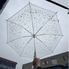 1pc Fully Automatic PVC Material Cute Line Drawing Cat Folding Transparent Umbrella, Thickened And Reinforced Umbrella Ribs. Cute And Compact, Household Item - Transparent Umbrella Series - View 12
