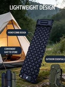 1pc Ultra-Light Outdoor Camping Sleeping Pad With Built-In Pillow And Air Pump, Suitable For Camping, Hiking, Outdoor Activities - Multicolor - View 4