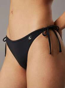 Calvin Klein Schwarzer Bikini-Slip mit Monogramm für Damen - Schwarz - Übersicht 1