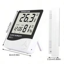 1 Pc HTC-1 Precision Weather Station LCD Digital Thermometer Hygrometer With Clock Function, Indoor Temperature And Humidity Monitor - 1 - View 5