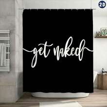 1/3/4 Pcs Black Printed Shower Curtain Set, Non-Slip Bath Mat, U-Shaped Toilet Mat, Toilet Lid Cover, Bathtub Curtain, Bathroom Accessories With 12 Hooks, Bathroom Home Decor, Shower Curtain Set, Bathroom Decor, Home Decor - A - View 25