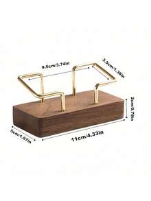[Customized] 1pc Creative Wooden Business Card Holder, Office Supplies Card Display Rack, Customizable Logo Card Box, Card Storage - Multicolor - View 3