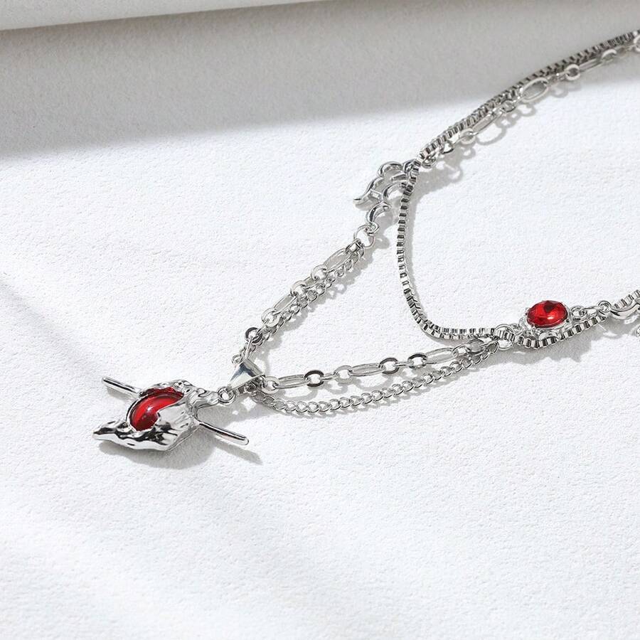 Ren Yu Deep Space Peripheral Xia Yi Zhuo Engraved Apple Necklace, Qin Che Qi Yu Same Style Red Maple Season Little Fish Pendant - 彩色 - 查看 1