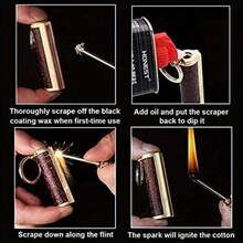 2Pcs Permanent Match Lighter, Metal Flint Keychain, Reusable Waterproof Fire Starter For Camping Hiking, Emergency Survival Tool (Without Fuel) - View 4