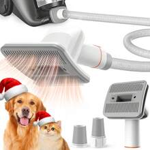 Dog Brush Vacuum Attachment - Pet Grooming Dogs & Cats (Vacuum Not Included), Compatible With 1-1.5 Round Port Vacuums (,,Eureka,), With Extension Hose (White) - 1 - View 9