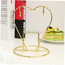 Set Of 2 Heart-Shaped Stainless Steel Cup Hangers – Kitchen Storage, Cup & Plate Rack, Countertop Tableware Organizer, Multi-Functional Drying Rack - Gold - View 3
