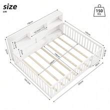 Bed Frames - White + Pine + 140cm*200cm - View 9