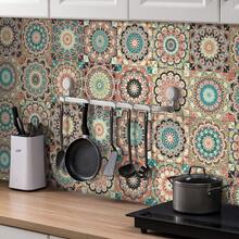 24 miếng gạch ốp tường tự dính phong cách Bohemian, giấy dán tường gạch men, decal dán tường bóng có thể tháo rời dùng cho việc cải tạo nhà bếp và phòng tắm, chống thấm nước, chịu nhiệt, kích thước 5.91*5.91 inch, giấy dán tường nhà bếp tự làm. - 24 chiếc / 15*15CM / 5.91*5.91in - Xem 7