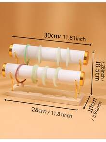 一套白色/黑色/米色/粉色/绿色实木天鹅绒金色首饰架，手镯展示架，珠宝展示架 - 彩色 - 查看 5