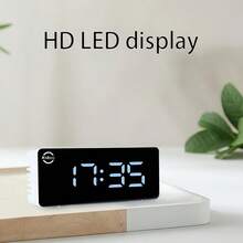 1pc Large Display Electronic Alarm Clock, Loud Volume, USB Port, Temperature Display, Multi-Mode Adjustable Lighting Timer, Suitable For Home, Office, Hotel, RV, Great For Halloween & Christmas Gifts (Batteries Not Included) - Multicolor - View 5