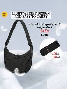 NEWHEY Túi đeo chéo unisex nhẹ, dung tích lớn, khóa kéo YKK, 2 kiểu đeo, có thể điều chỉnh, phong cách tối giản thường ngày, thời trang đường phố. - Nhiều màu - Xem 4
