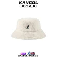Kangol Kangaroo Fur Round-Brimmed Fisherman Hat For Women, Warm Plush Bucket Hat, Retro And Versatile Flat-Top Water Bucket Hat, Winter Accessory XA2N - [Kiểu mũ lưỡi trai mới] Mũ ngư dân lông thỏ trắng - Xem 12