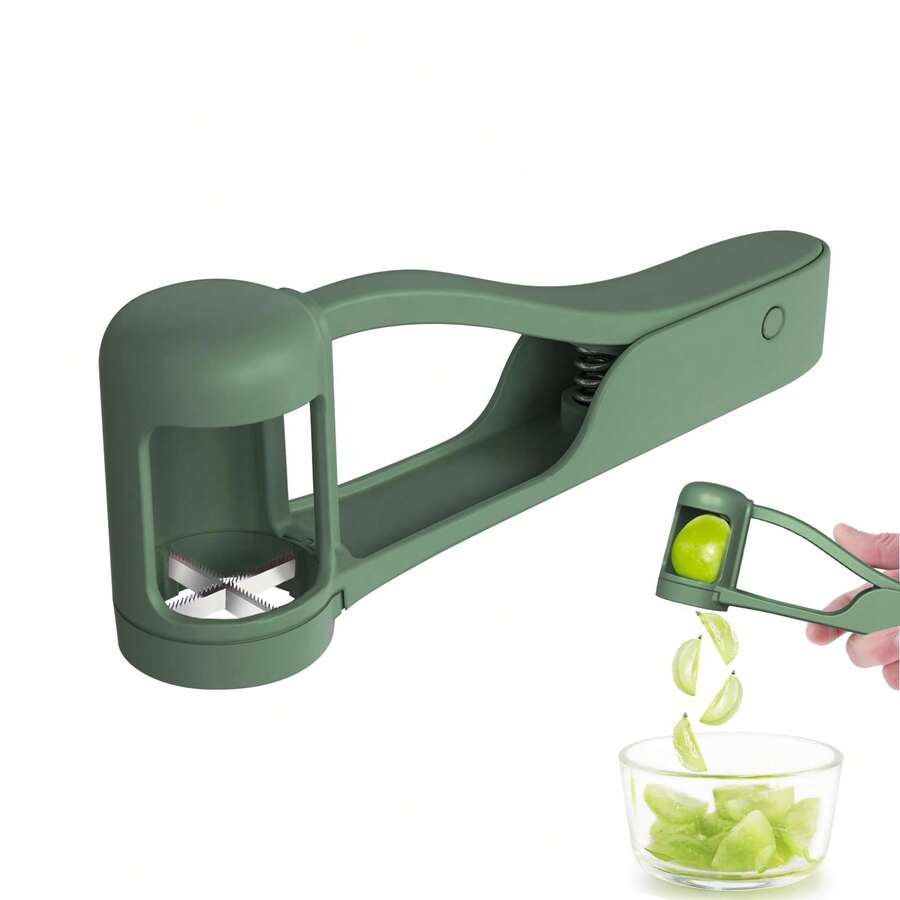4-In-1 Stainless Steel Grape/Cherry/Tomato/Strawberry Slicer, Fruit Cutter For Baby, Salad Maker Tool