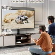 Universal Swivel/Table Top TV Stand For 27 To 60 Inch TVs 80 Degree Swivel 4 Level Heig Adustable Heavy Duty Tempered Glass Base Supps Up To 99lbs 04B-001 - 2760 - View 4