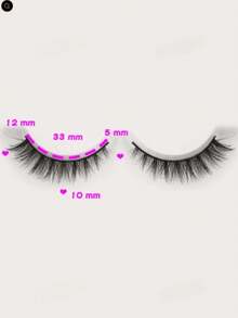 7 Pairs Natural Criss-Cross Thick & Curly False Eyelashes - Black - View 3