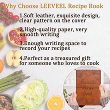 Blank Recipe Book, 6.7" X 9.1" PU Leather Cover Recipe Loose Leaf Binder, Includes 60 Recipe Record Pages For Self-Writing - A5 - View 6