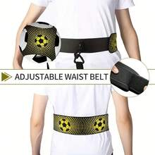 Entrenador de patadas de fútbol manos libres, bolsa de malabarismo de fútbol, ayuda de entrenamiento de fútbol, cinturón de práctica de fútbol de nailon duradero, adecuado para práctica de fútbol en solitario, equipo deportivo de fútbol, accesorios de fútbol y deportes al aire libre, cinturón de cintura ajustable, ¡mejora tus habilidades de fútbol! - Negro - Ver 6