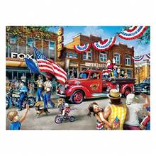 MasterPieces 1000 Piece Jigsaw Puzzle For Adults, Family, Or Youth - Parade Day - 19.25"X26.75" Challenging Puzzles Game Home Decor Birthday Party Gift Toy Seniors 20.5 * 15 In 1PC, 500/1000 Pieces, Educational And Fun Games, Family Entertainment, Made Of Wood And Cardboard, High-Quality Interlocking Puzzles, 2D Puzzles Of Landscapes, Animals, And City Art, Difficulty Levels: Beginner, Intermediate, And Advanced, Stress-Relieving And Educational, Perfect Christmas, Birthday, Mother's Day, Father's Day, Easter Gift, Home Décor, An Uplifting Gift, A Creative Hobby Gift For Friends And Family, Extra-Large Size, A Great Way To Pass The Time, And A Good Gift. - 彩色 - 查看 3