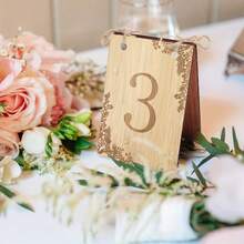 1 Set Vintage Wooden Wedding Table Number Plates, Wedding Party Dining Table Centerpiece Decor, Outdoor Wedding Table Number Stand, Wedding Reception Seating Guide, Wedding Welcome Area Table Number, Wedding Banquet Seat Decor, Engagement Party Table Number, Bachelorette Party Table Decor - Ideal Choice For Wedding, Baby Shower, Birthday Party And Event Seating Guidance - View 6