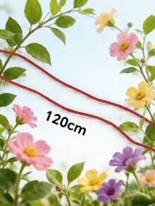 1 par de 120CM Cordones de moda de 3 hebras de color rojo, adecuados para zapatillas/zapatos planos/zapatos casuales, se venden por separado sin zapatos - Rojo - Ver 2