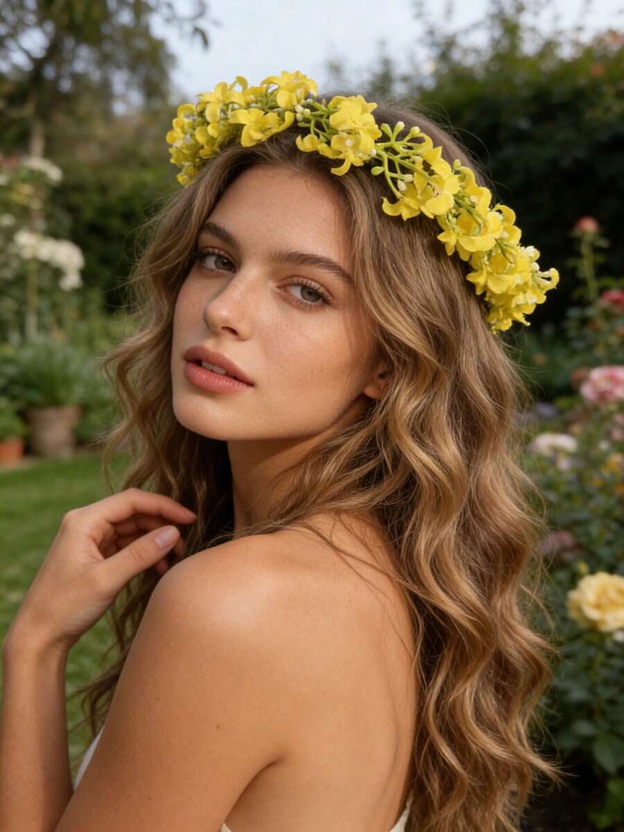 1 Băng đô cài tóc hoa giả phong cách Bohemian – Vòng hoa cài tóc cô dâu thanh lịch, phù hợp cho kiểu tóc đi biển/tuần trăng mật/tiệc tùng. - Nhiều màu - Xem 1