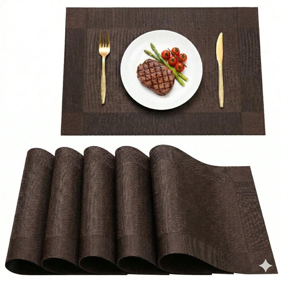 Set Con 8 Piezas Manteles Individuales 45cm x 30cm Elegantes Modernos Minimalista Antideslizantes Lavable Resistente Al Calor Para Platos Mesa Comedor Fiestas Cumpleaños Eventos Ocasiones Especiales Dia De Las Madres