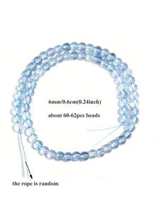 6/8/10mm 天然石珠 托帕藍水晶圓形散珠，適用於珠寶製作 DIY 項鍊與手鍊配件 - 彩色 - 查看 9