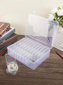 1pc Nail Storage Box With 30/15 Small Compartments, Jewelry Storage Box, DIY Accessory Storage Box, Nail Holder Storage Box, Multi-Functional Storage Box, Suitable For Nail Technicians, Eyelash Beauticians, Makeup Storage - Multicolor - View 6