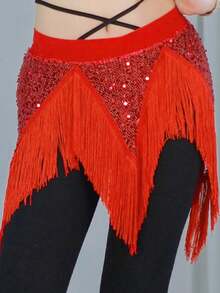 1pc New Bohemian Style Belly Dance & Jazz Dance Tassel Waist Chain Waist Skirt Decoration Waist Chain Waist Skirt Adjustable Waist Suitable For Women Sequin Costume Dance Costume Carnival Party Stage Performance - Multicolor - View 15
