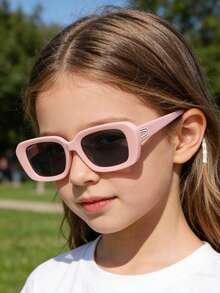 1 Par de Óculos de Moda Infantil com Armação de Olho de Gato, Minimalista, Adequado para Meninos e Meninas, Festa, Feriado, Viagem, Decoração, Acessório Diário, Acessório de Fotografia - Rosa chiclete - Visão 2